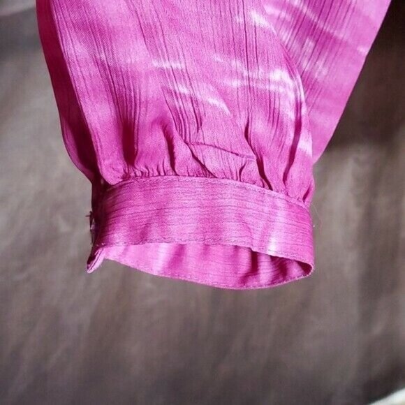 𝅺LANE Bryant Pink Mock Neck Ruffle Front Long Sleeve Tunic Top Plus Size 14/16 - Picture 7 of 14